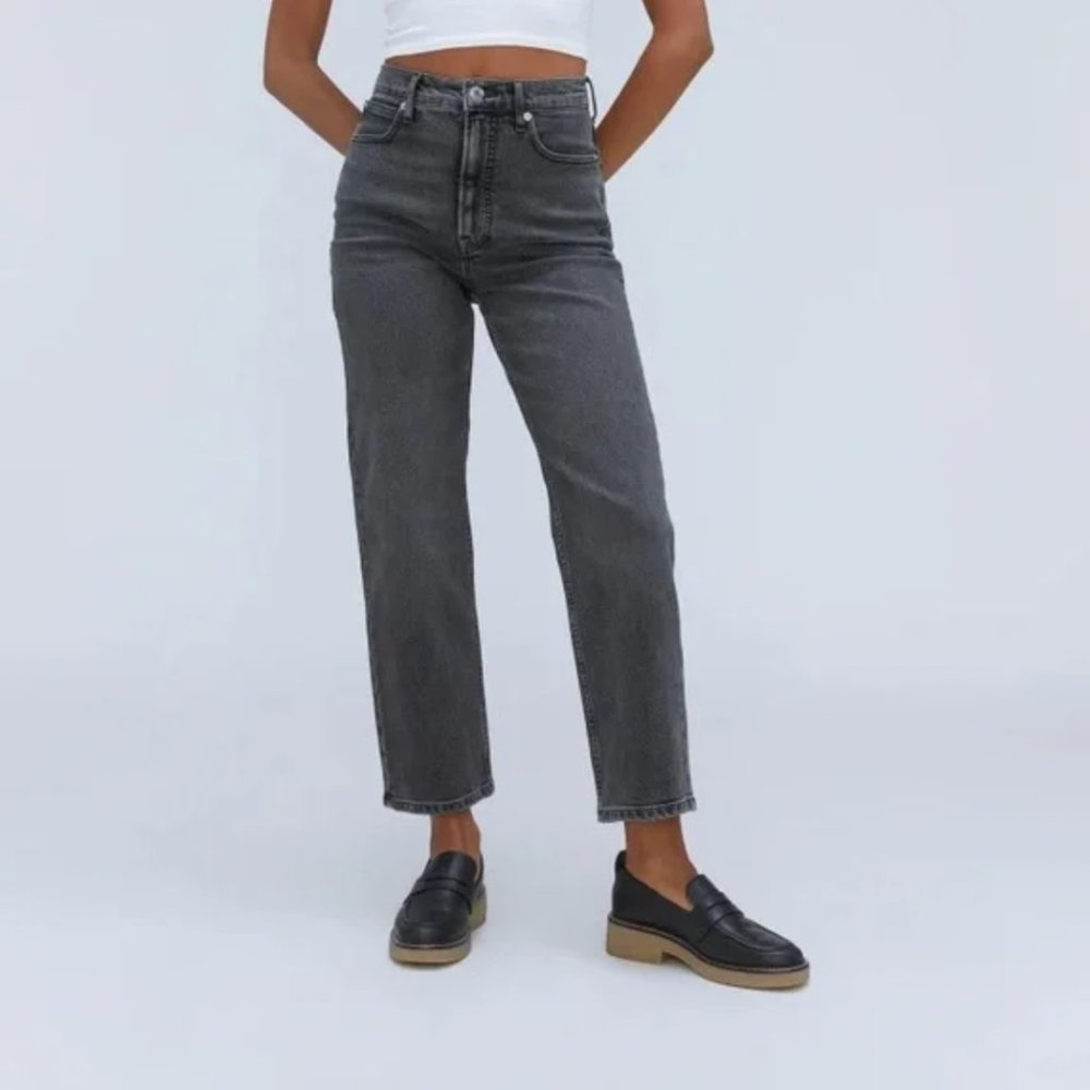 EVERLANE Black High Rise Straight Ankle Jeans - Size 31